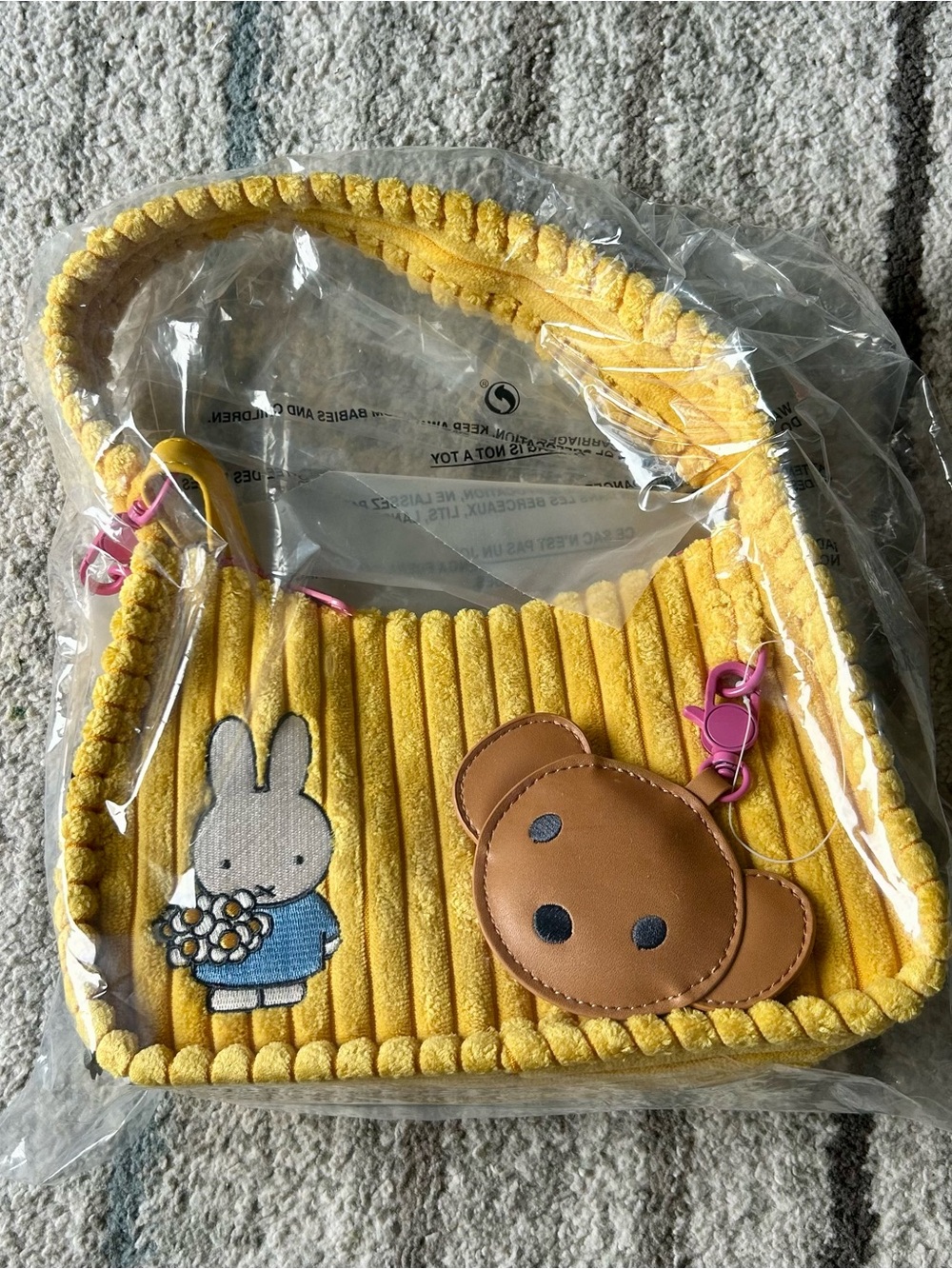 NIB Whatever! Makes You Happy x Miffy corduroy crossbody bag - Picture 5 of 8